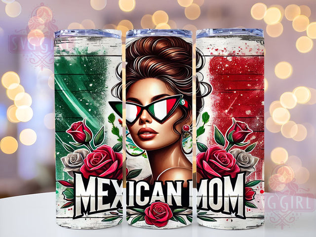Mexican Mom Messy Bun 20oz Tumbler, Messy Bun Design, 20oz Sublimation, Latina Mom Gift, Cute Mom Drinkware, Unique Tumbler Wrap, Mother's Day Gift Sublimation SvggirlplusArt 