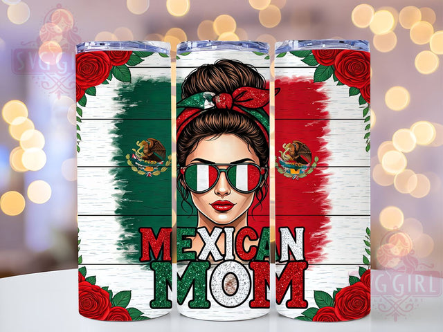 Mexican Mom Messy Bun 20oz Tumbler, Messy Bun Design, 20oz Sublimation, Latina Mom Gift, Cute Mom Drinkware, Unique Tumbler Wrap, Mother's Day Gift Sublimation SvggirlplusArt 