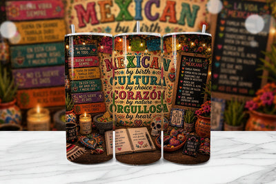 Mexican Pride Latina Tumbler Wrap PNG Sublimation BijouBay 