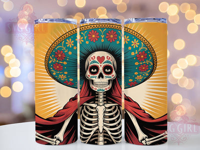 Mexican Skull Viva Mexico Tumbler, Patriotic Mexico Wrap, 20Oz Tumbler Sublimation, Day Of The Dead Drinkware, Viva Mexico Gift, Cultural Skull Design, Mexican Heritage Tumbler Sublimation SvggirlplusArt 