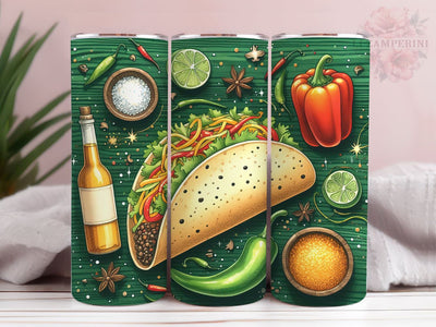 Mexican Taco 20oz Tumbler Wrap PNG, Straight & Tapered Tumbler Wrap, Taco lover Tumbler Wrap, Instant Digital Download Sublimation Li Zamperini 