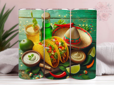 Mexican Taco 20oz Tumbler Wrap PNG, Straight & Tapered Tumbler Wrap, Taco lover Tumbler Wrap, Instant Digital Download Sublimation Li Zamperini 