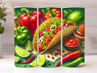 Mexican Taco Pepper 20oz Tumbler Png, Sublimation Design, Mexican Taco Tumbler Png, Digital Download PNG Sublimation Lara' s Designs 