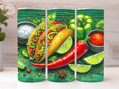 Mexican Taco Pepper 20oz Tumbler Png, Sublimation Design, Mexican Taco Tumbler Png, Digital Download PNG Sublimation Lara' s Designs 