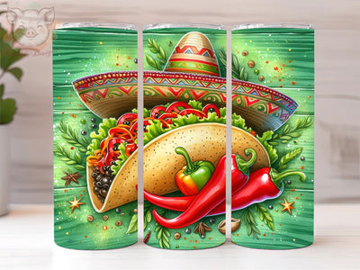 Mexican Taco Pepper 20oz Tumbler Png, Sublimation Design, Mexican Taco Tumbler Png, Digital Download PNG Sublimation Lara' s Designs 