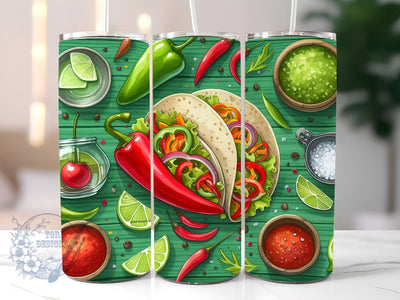 Mexican Taco Pepper Tumbler Png Sublimation Design,20oz Skinny Tumbler Templates,Cinco de Mayo Tumbler Png, Taco Tumbler Png Downloads Sublimation ToriDesigns 