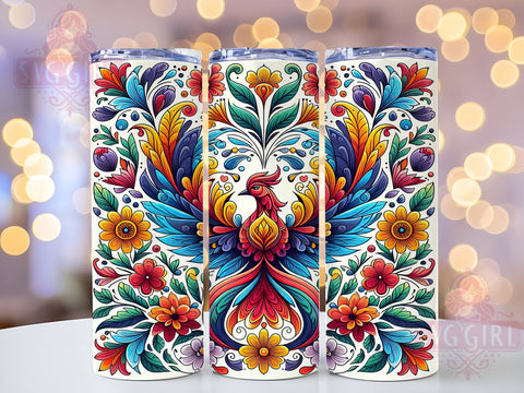 Mexican White Otomi 20oz Tumbler Wrap Sublimation Design, Straight Tapered Tumbler Wrap, Mexican Tumbler Png, Instant Digital Download Sublimation SvggirlplusArt 