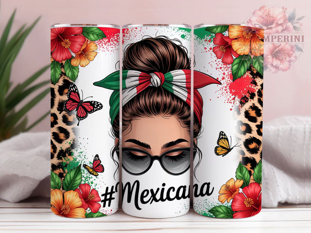 Mexicana Messy Bun Latina Tumbler, Messy Bun Girl Cup, Latina Pride Mug, Mexican Heritage Drinkware, Cultural Style Tumbler, Sassy Latina Gift, Fiesta Vibes Cup Sublimation Li Zamperini 