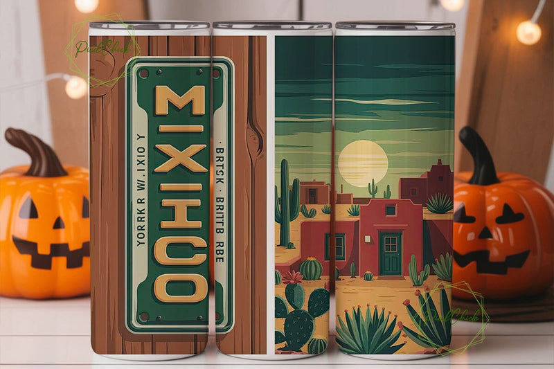 Mexico Desert Vibes 20oz Tumbler Wrap Sublimation PixelChick 