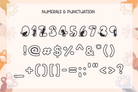 Mice Cats - Outline Decorative Font Font AnningArts Design 