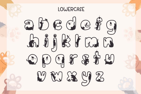 Mice Cats - Outline Decorative Font Font AnningArts Design 