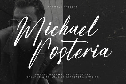 Michael Fosteria - Modern Handwritten Freestyle Font Letterena Studios 