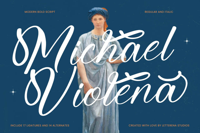 Michael Violena - Modern Bold Script Font Letterena Studios 