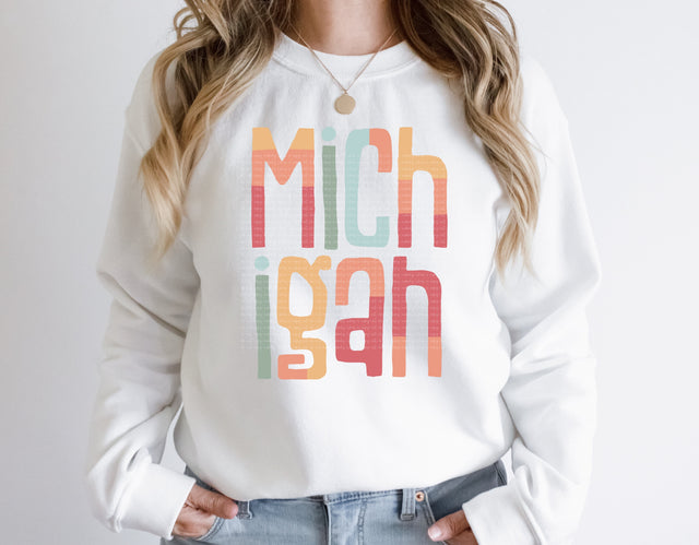 Michigan Retro Typography PNG | Vintage State Name Design | Sublimation Digital Download Sublimation Print Perfect Design Shop 