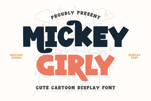 Mickey Girly - Cartoon Display Font Font Masyafi Studio 
