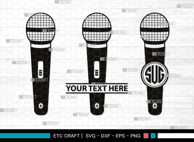 Microphone Monogram, Microphone Silhouette, Microphone SVG, Audio Sound Svg, Vintage Microphone Svg, Sound Recording Svg, Mike Svg, SB00511 SVG ETC Craft 