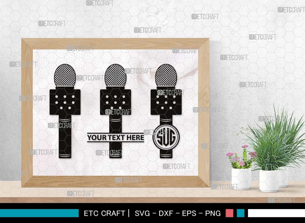 Microphone Monogram, Microphone Silhouette, Microphone SVG, Audio Sound ...