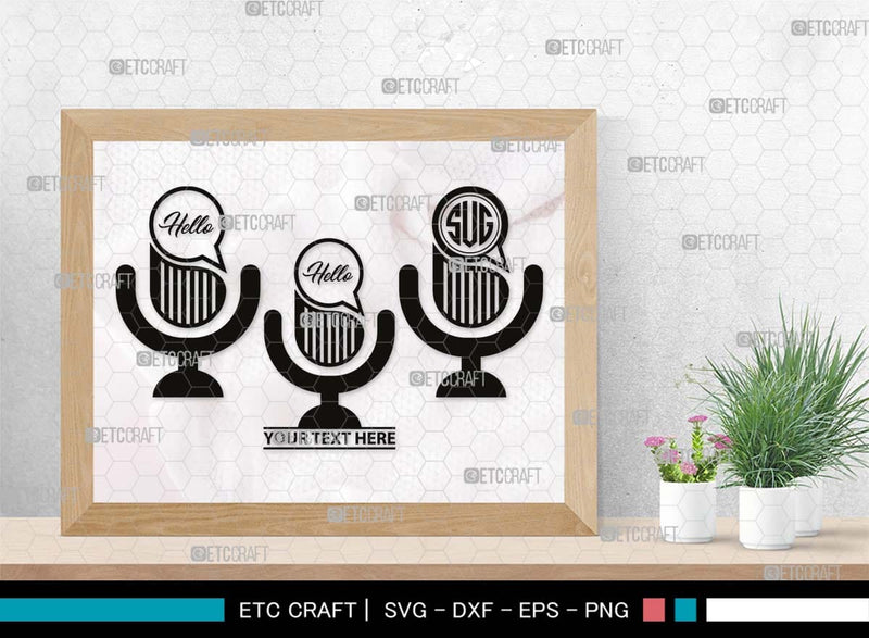 Microphone Monogram, Microphone Silhouette, Microphone SVG, Audio Soun ...