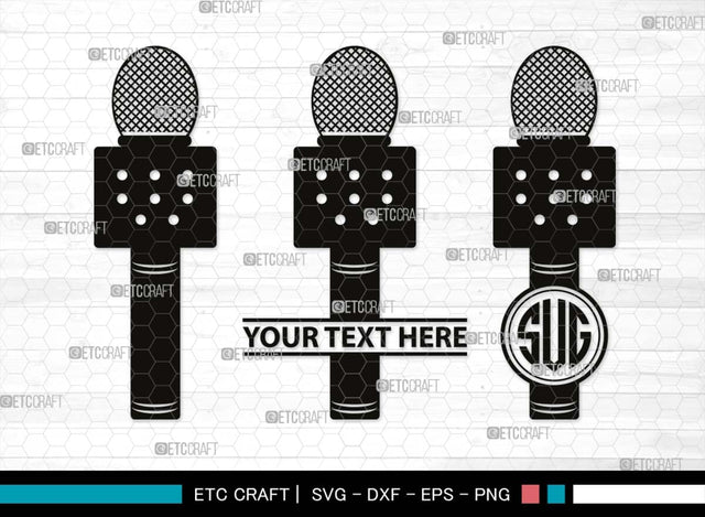Microphone Monogram, Microphone Silhouette, Microphone SVG, Audio Sound Svg, Vintage Microphone Svg, Sound Recording Svg, Mike Svg, SB00511 SVG ETC Craft 