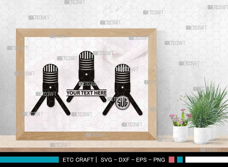 Microphone Monogram, Microphone Silhouette, Microphone SVG, Audio Sound ...