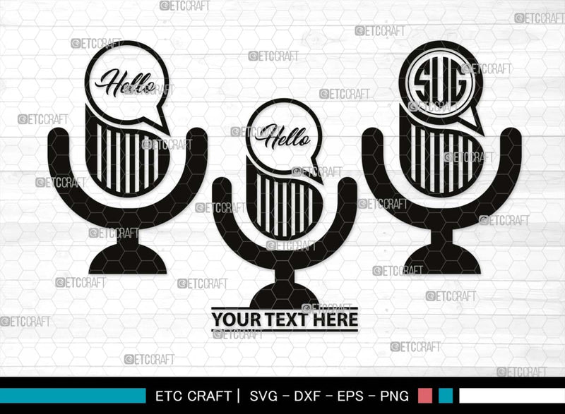 Microphone Monogram, Microphone Silhouette, Microphone SVG, Audio Soun ...