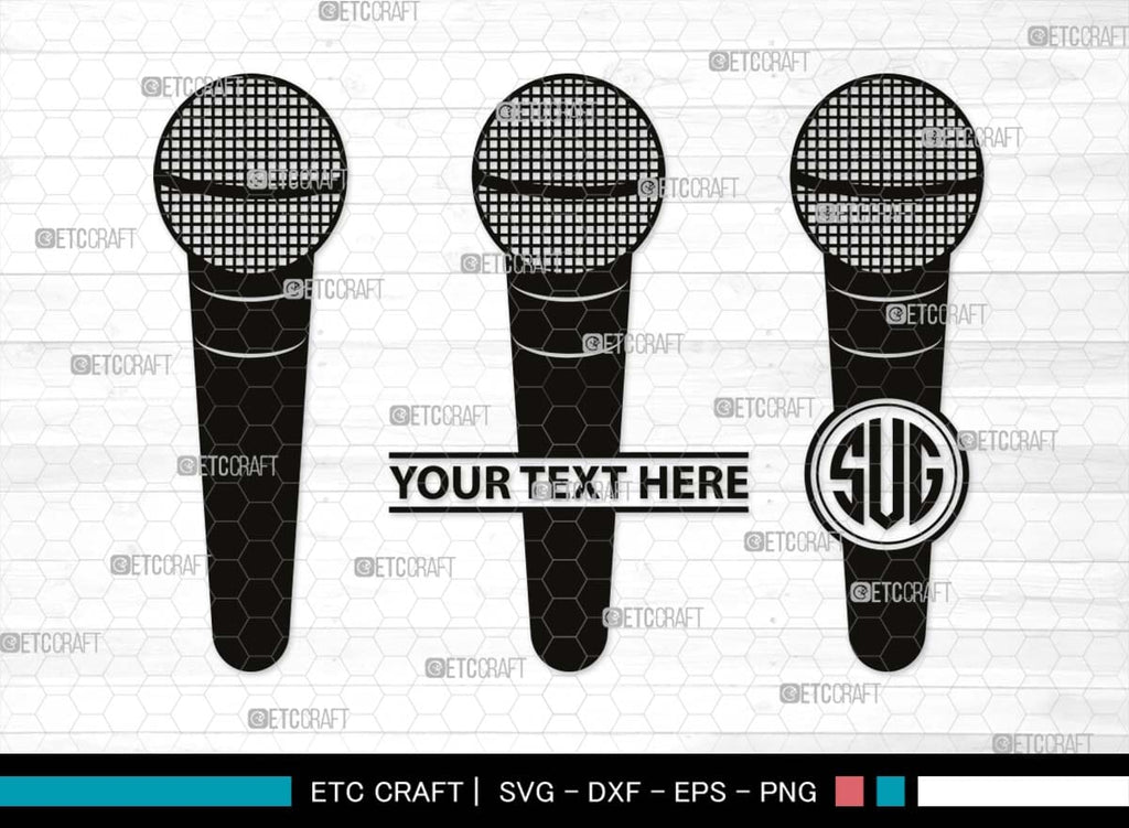Microphone Monogram, Microphone Silhouette, Microphone SVG, Audio Sound ...