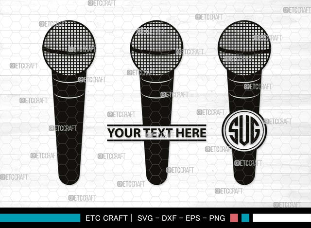 Microphone Monogram, Microphone Silhouette, Microphone SVG, Audio Sound Svg, Vintage Microphone Svg, Sound Recording Svg, Mike Svg, SB00511 SVG ETC Craft 