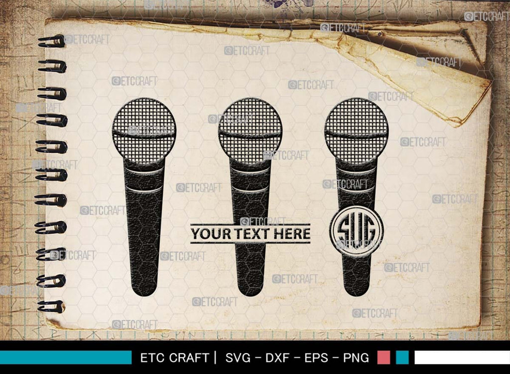Microphone Monogram, Microphone Silhouette, Microphone SVG, Audio Sound ...