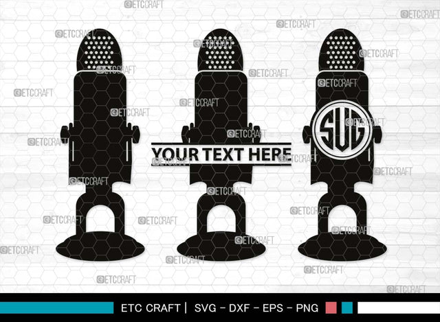 Microphone Monogram, Microphone Silhouette, Microphone SVG, Audio Sound Svg, Vintage Microphone Svg, Sound Recording Svg, Mike Svg, SB00511 SVG ETC Craft 