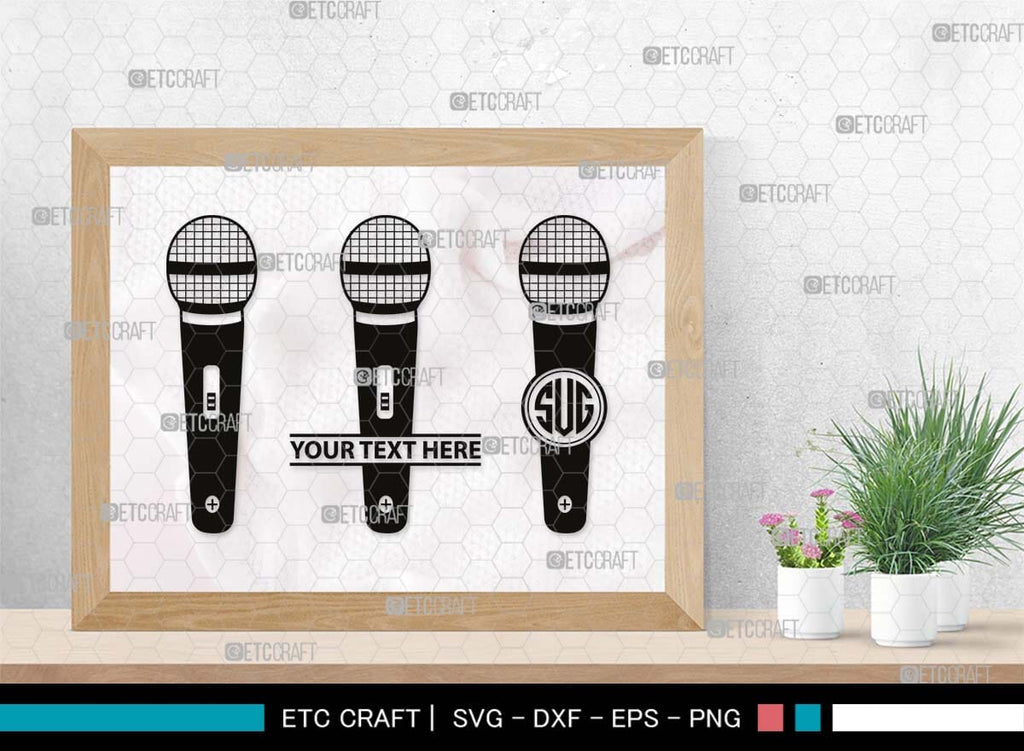 Microphone Monogram, Microphone Silhouette, Microphone SVG, Audio Sound ...