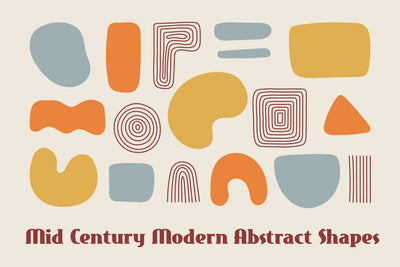 Mid Century Modern Abstract Shapes Sublimation Rin Green 