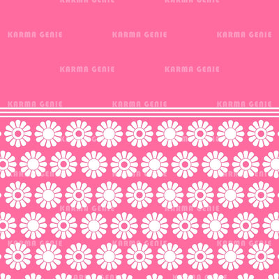 Mid Century Modern Pink And White Cute Daisy Flowers Pattern Digital Paper Digital Pattern Karma Genie Graphics 