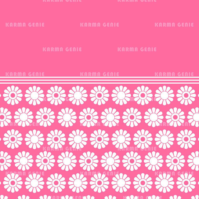 Mid Century Modern Pink And White Cute Daisy Flowers Pattern Digital Paper Digital Pattern Karma Genie Graphics 