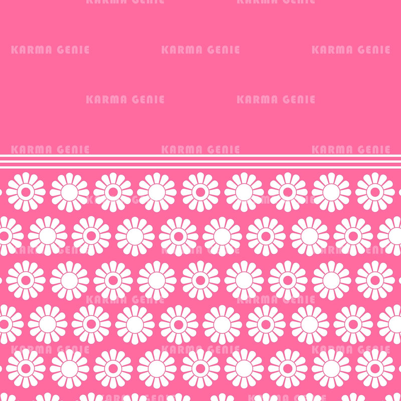 Mid Century Modern Pink And White Cute Daisy Flowers Pattern Digital ...