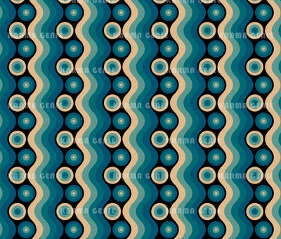 Mid Century Modern Seventies Style Green And Beige Retro Pattern Digital Paper Digital Pattern Karma Genie Graphics 