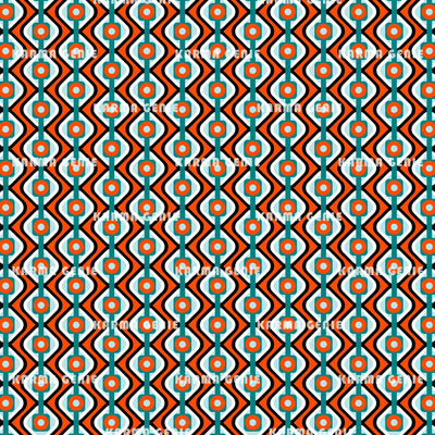 Mid Century Modern Seventies Style Orange And Blue Pattern Digital Paper Digital Pattern Karma Genie Graphics 