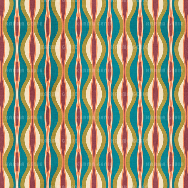 Mid Century Retro 1970s Colorful Cloth Textured Pattern Digital Paper Digital Pattern Karma Genie Graphics 