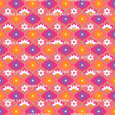 Mid Century Retro Modern 1970s Floral Pattern Digital Paper Digital Pattern Karma Genie Graphics 