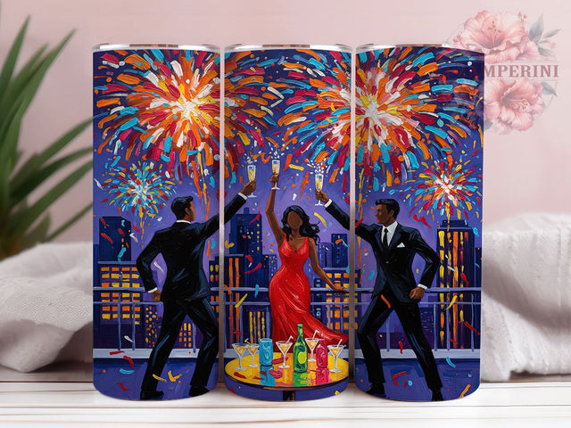 Midcentury Modern New Year Tumbler, Retro Sublimation Design, Festive Holiday Cup Art, 20oz Party Tumbler, Whimsical Retro Mug, Stylish New Year Cup, Cozy Celebration Wrap Sublimation Li Zamperini 