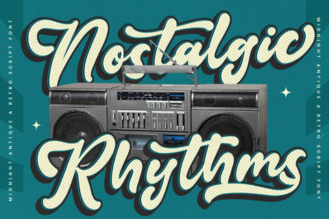 Midnight Antique - Retro Script Font Font Letterena Studios 