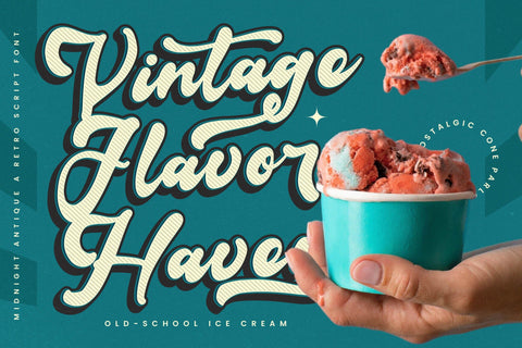 Midnight Antique - Retro Script Font Font Letterena Studios 