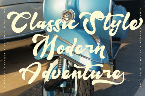 Midnight Antique - Retro Script Font Font Letterena Studios 