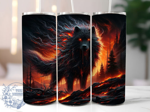 Midnight Dark Wolf Howl Tumbler, Midnight Howl Wrap, 20oz Tumbler Sublimation, Shadow Forest Design, Fierce Alpha Sublimation, Gothic Wildlife Tumbler, Mysterious Predator Wrap Sublimation ToriDesigns 