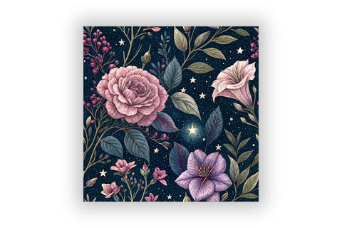 Midnight Garden Digital Paper Pack, Seamless Watercolor Pattern Bundle, Printable Scrapbook Paper, Dark Floral Night Design Collection Digital Pattern FloridPrintables 