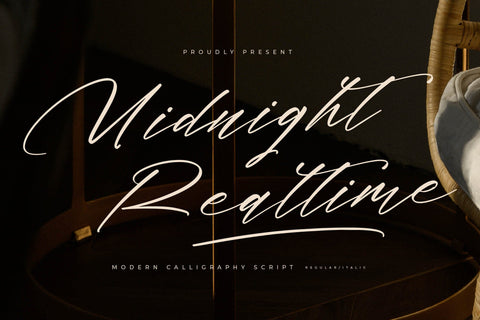 Midnight Realtime - Modern Calligraphy Script Font Letterena Studios 