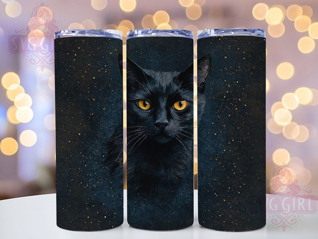 Midnight Whiskers Witchy Cat Tumbler, Cat Lover Sublimation, Halloween Cat Tumbler, 20oz Tumbler Cat Design, Spooky Cat Tumbler Wrap, Cute Cat Tumbler Wrap, Witchy Cat Sublimation Sublimation SvggirlplusArt 