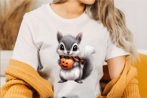 Midnight Woodland Halloween Clipart PNG. Sublimation SVGArt 