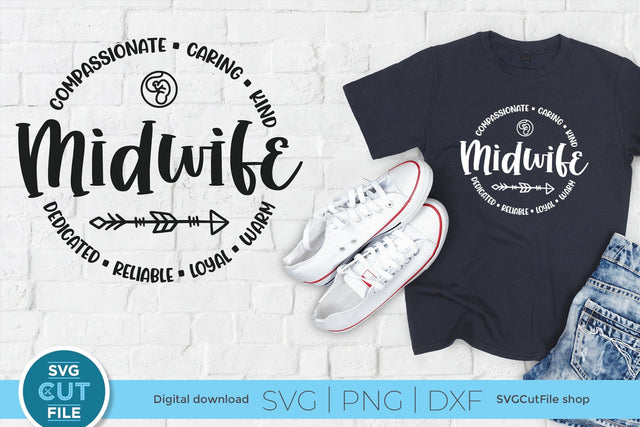 Midwife svg, pregnancy support svg, childbirth helper svg, birth worker svg, delivery Midwife svg, svg dxf png, pregnancy guide, round circle SVG SVG Cut File 