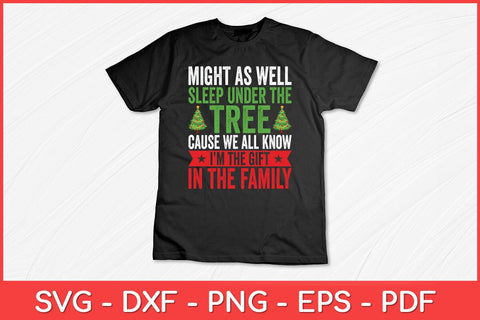 Might As Well Sleep Under The Tree Christmas Pajamas Funny Svg