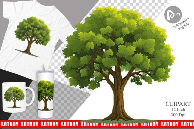 Mighty Oak Clipart Sublimation artnoy 